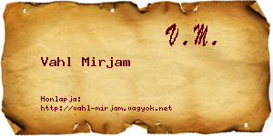 Vahl Mirjam névjegykártya